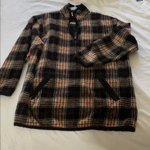 Plaid oversized sweater. Cozy and warm.